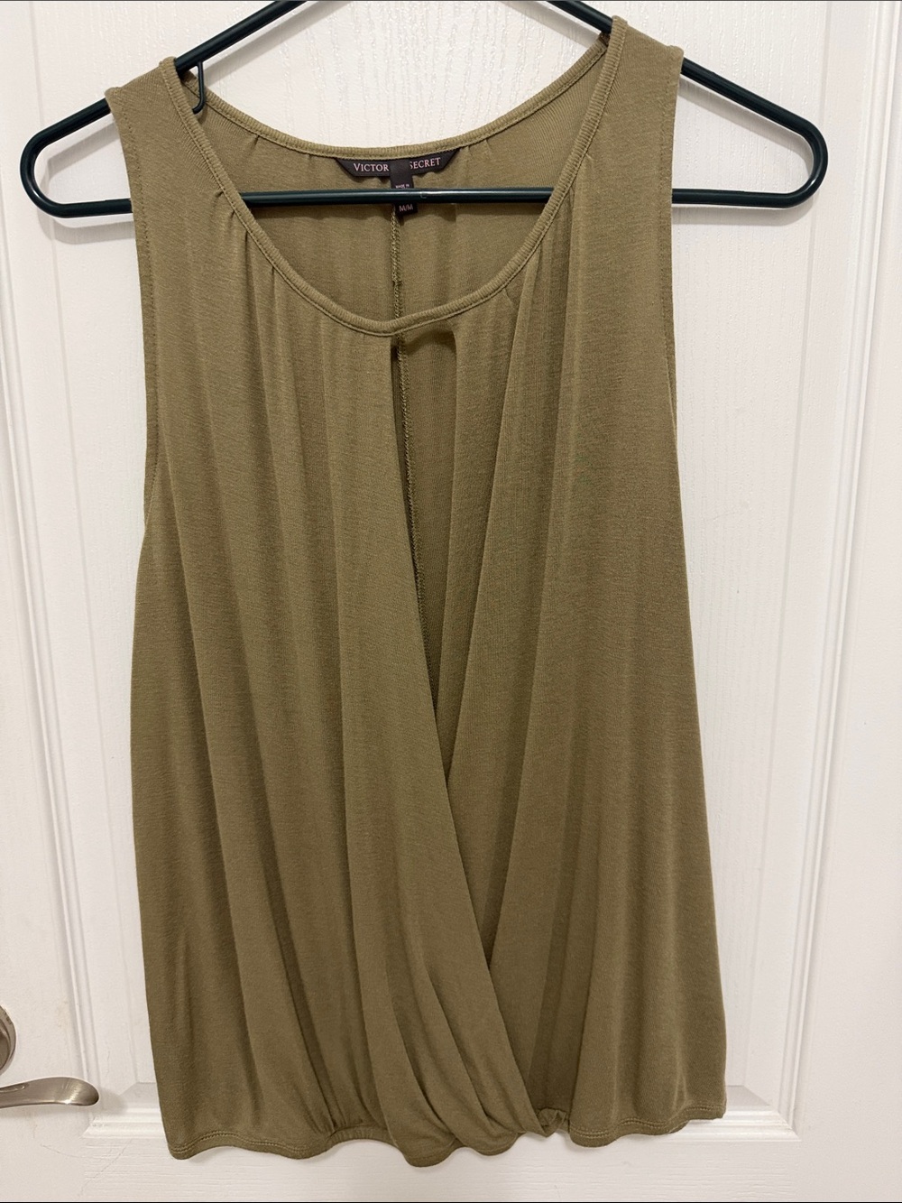 Victoria's Secret Olive Draped Sleeveless Top Size M